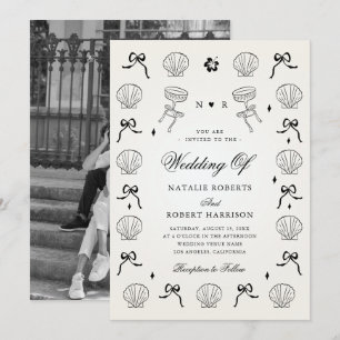 Invitation Mariage de coquille de coquille de coquille marine