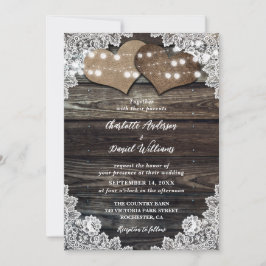 Invitation Mariage de cordes de bois rustique