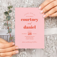 Mariage de correspondance moderne rose orange tend