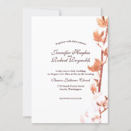 Invitation Mariage de coton blanc rustique