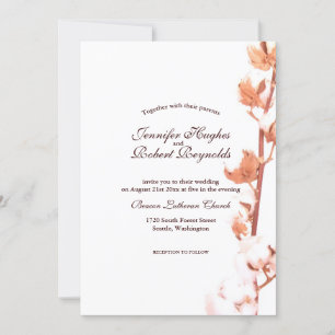 Invitation Mariage de coton blanc rustique