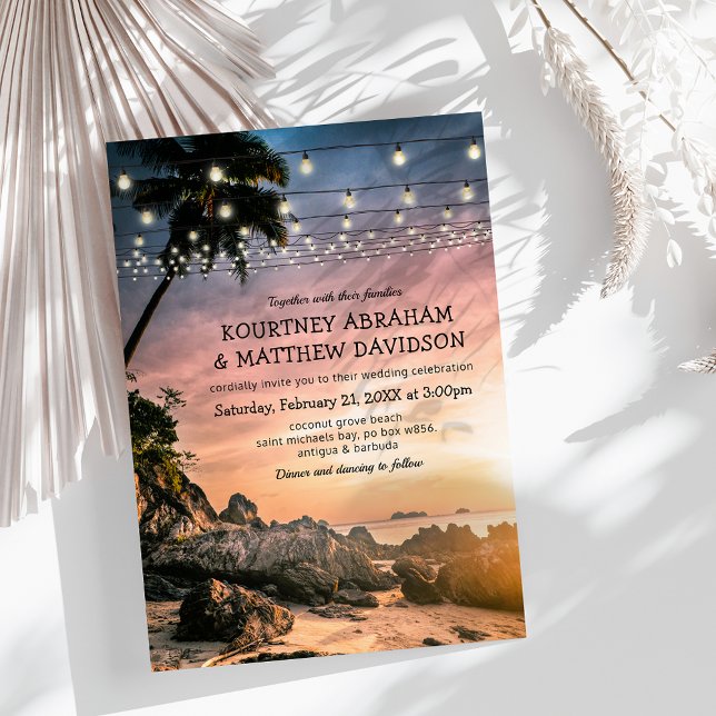 Invitation Mariage de coucher de soleil de plage océanique (Créateur téléchargé)