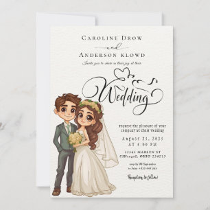 Invitation Mariage de Couple Anime