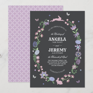 Invitation Mariage de couronne de fleurs de Pâques