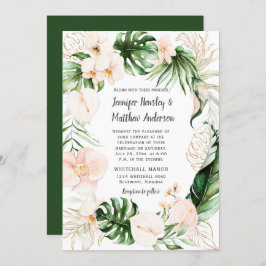Invitation Mariage de couronnes à fleurs rose pâle
