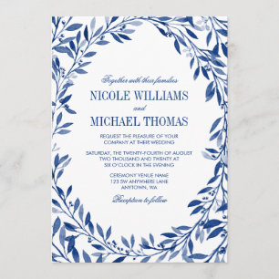 Invitation Mariage de couronnes de Laurel Watercolor