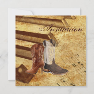 Invitation Mariage de cow-boy de campagne occidentale rustiqu