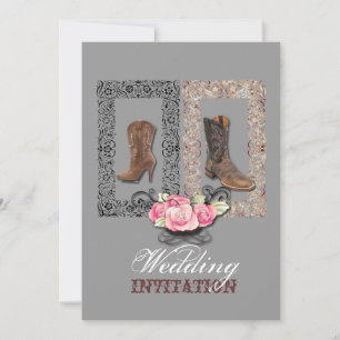 Invitation Mariage de cow-boy rustique de l'Ouest
