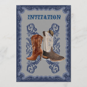 Invitation Mariage de cow-boy rustique de l'Ouest