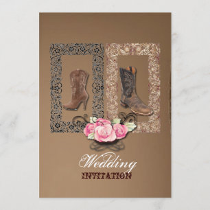 Invitation Mariage de cow-boy rustique de l'Ouest