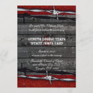 Invitation Mariage de Cowboy en cuir de bois rustique