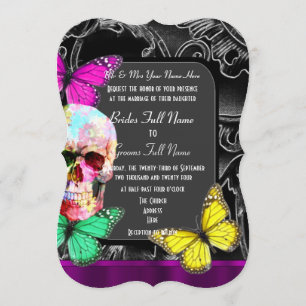 Invitation Mariage de crâne gothique alternatif