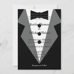 Invitation Mariage de Cravate noir