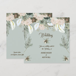 Invitation Mariage de crème Sage Green et Vanilla