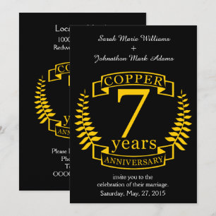 Invitation Mariage de cuivre 7 ans