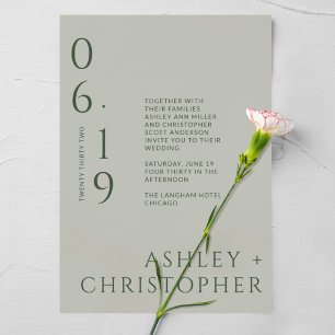 Invitation Mariage de date de fractionnement de la taille et