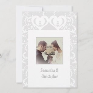 Invitation Mariage de découpe de papier gris