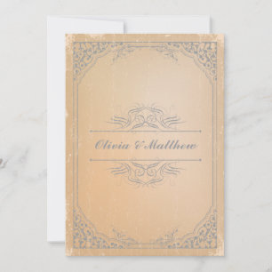 Invitation Mariage de défilement vintage en métal armé