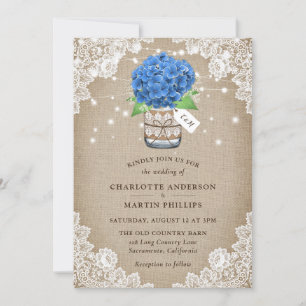 Invitation Mariage de dentelle de Burlap