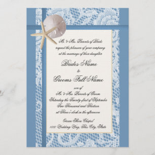 Invitation Mariage de dentelle romantique de Sea Shore