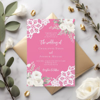 Mariage de dentelle rose coucher du soleil