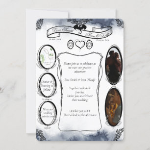 Invitation Mariage de dés d'Imaginaire de table Blue D20 RPG