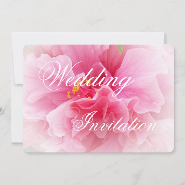 Invitation Mariage de design floral rose (Devant)