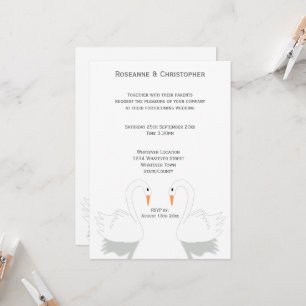 Invitation Mariage de design Swans