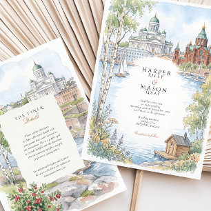 Invitation Mariage de destination à Helsinki en Finlande aqua