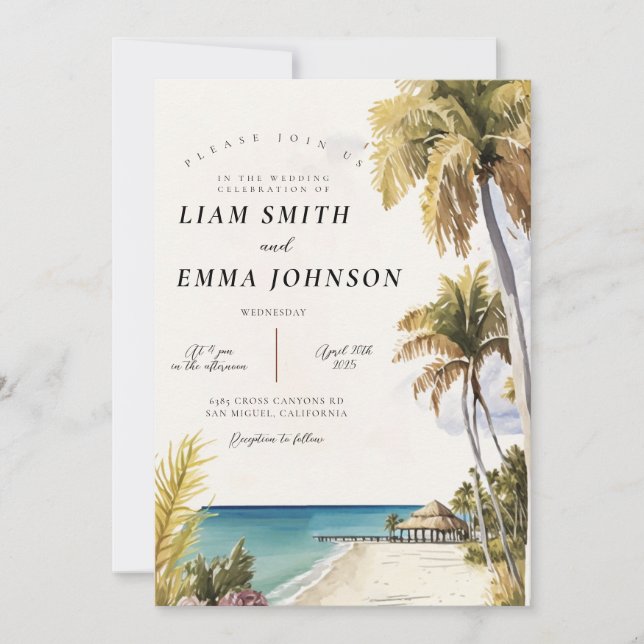Invitation Mariage de destination à Key West dans les Keys de (Devant)