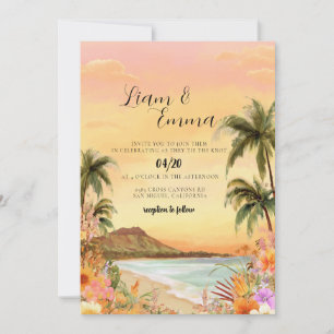 Invitation Mariage de destination à Maui Hawaii plage