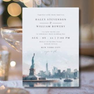 Invitation Mariage de Destination à New York Ciel de la Ville