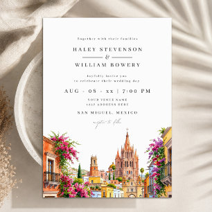 Invitation Mariage de destination à San Miguel au Mexique aqu