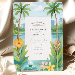 Invitation Mariage de destination aquarelle Orlando Floride