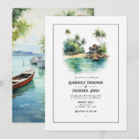 Mariage de destination aux Caraïbes à l'aquarelle
