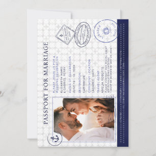 Invitation Mariage de destination croisière avec passeport bl