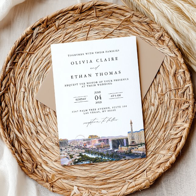 Invitation Mariage de destination de Las Vegas Skyline (Créateur téléchargé)