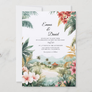 Invitation Mariage de destination de paysage à Bali