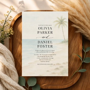 Invitation Mariage de destination de plage d'île tropicale 
