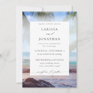 Invitation Mariage de Destination de Plage Tropicale aux Palm