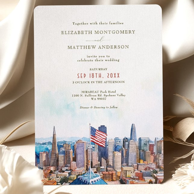 Invitation Mariage de destination de San Francisco Skyline (Créateur téléchargé)