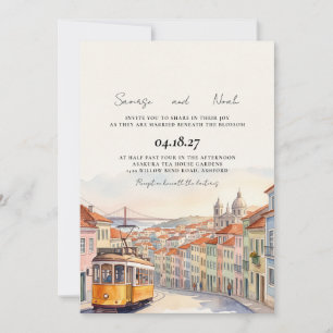 Invitation Mariage de destination européen à Lisbonne Portuga