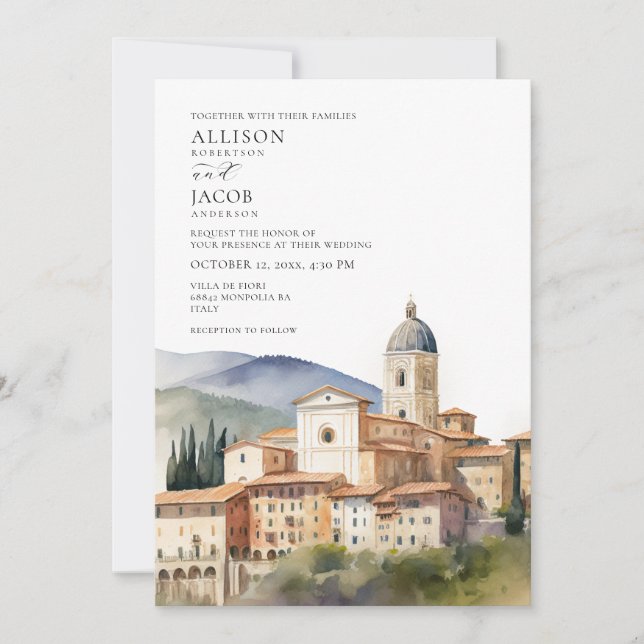 Invitation Mariage de destination italienne (Devant)