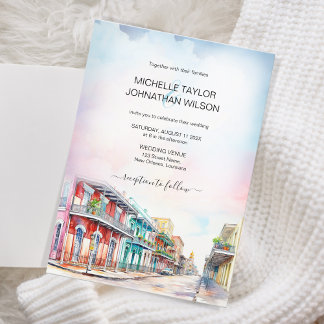 Invitation Mariage de destination moderne Nouvelle-Orléans Aq