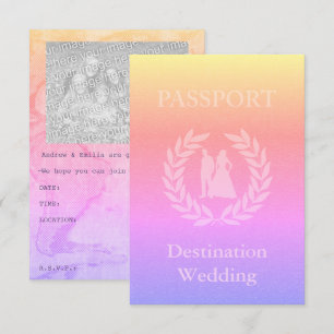 Invitation mariage de destination passeport