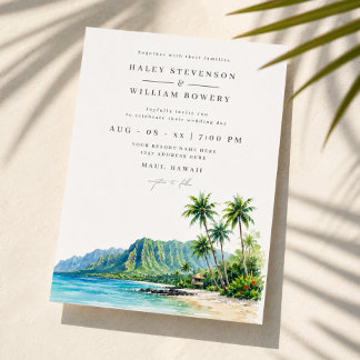 Invitation Mariage de Destination Paysage Tropical Maui Hawaï