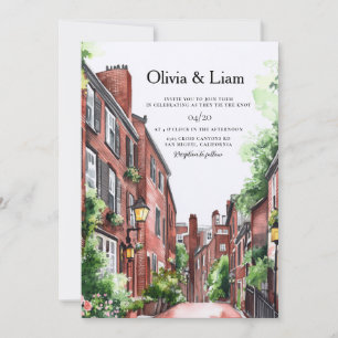 Invitation Mariage de destination sur la skyline de Boston