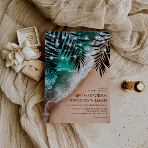 Invitation Mariage de destination sur une plage tropicale