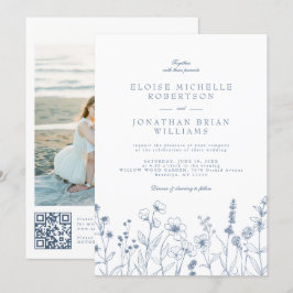 Invitation Mariage de détails minimaliste du Fleur sauvage pé