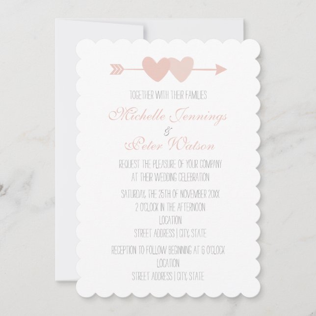 Invitation Mariage de deux coeurs (Devant)